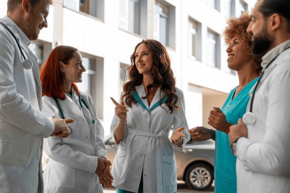 Doctors talking